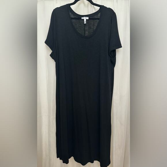Jessica Simpson Size 2X women’s black midi dress with side slit - Picture 1 of 4